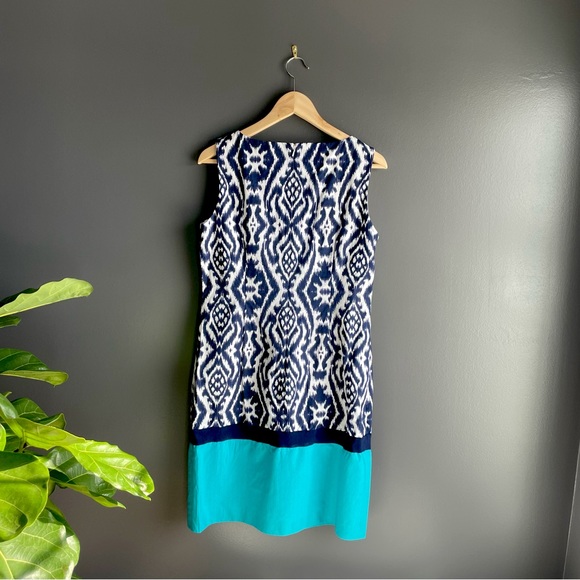 Anne Klein Sleeveless Dress in Navy Blue and White Women Size 6 - Picture 3 of 5